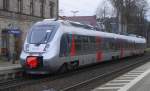 Noch fährt Abellio auf der RB Eichenberg - Nordhausen im Auftrag von DB Regio. Ab 13.12.15 übernimmt sie den Betrieb in eigener Regie. Im Bild: 9442 115/615 in Heiligenstadt, 1.12.15.