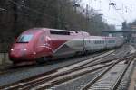 Thalys 4305 bei der Einfahrt in Aachen 16.2.2013