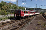 Am 30.09.2009 verkehrte der historische ET 425 120/420 der SVG im fahrplanmäßigen Betrieb der S-Bahn-Strecke von Heidelberg (Aufnahmeort) nach Neckarelz. 