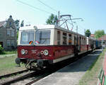 Triebwagen 479 603 mit Steuerwagen am 08.08.2003 im Endbahnhof der Buckower Kleinbahn