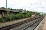 Blick zur früheren Güterabfertigung am 30.07.2023 in Bad Hersfeld.