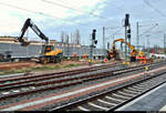 Am Tag der offiziellen Inbetriebnahme der Westseite (Gleise 4–7) in Halle(Saale)Hbf wurde mit dem Rückbau des Interimsbahnsteigs Halle(Saale)Hbf Gl.