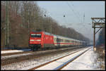 DB 101017-2 durchfährt mit einem Intercity Richtung Münster am 29.1.2006 um 10.46 Uhr den Bahnhof Natrup Hagen.