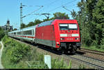 101 142-8 als IC 1115 (Linie 32) von Dortmund Hbf nach Stuttgart Hbf fährt nahe Bruchsal Schlachthof auf der Bahnstrecke Bietigheim-Bissingen–Bruchsal (Westbahn (Württemberg) | KBS 770).
[30.7.2020 | 12:41 Uhr]
