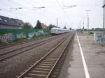 Ein IC Steuerwagen bei Duisburg Rahm muss auf der Strecke Dsseldorf-Duisburg ziemlich in die Eisen gehen (was man stark gerochen hat und auch auf dem Bild erkennt.
