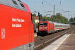 101 134-5 mit IC 1936 nach Köln Hbf. bei der Einfahrt in Recklinghausen 3.5.2014