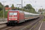 101 101-4 mit IC 132 nach Luxemburg bei der Einfahrt in Recklinghausen 14.9.2014