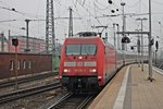 101 116-2 am 21.03.2015 bei der Einfahrt mit einem InterCity in den Frankfurter Hauptbahnhof.