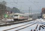 ICE 1105 nach Mnchen Hbf durchfhrt am 15. Februar 2013 den Bahnhof Kronach.