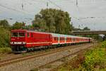 155 222-3 WFL mit Y-Wagen der WFL in Ostbevern, August 2024.