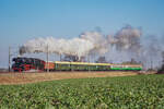 Am 09.03.2024 fuhr 23 1097 (35 1097) mit einem Sonderzug durch Schonbach Richtung Plauen.