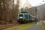 135 Jahre Wuppertalbahn mit 212 376-8 DB & 363 826-9 auf der Wupperschiene nach Beyenburg, Februar 2025.