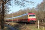 101 001-6 (AKE Eisenbahntouristik) mit dem TEE Reingold in Castrop-Rauxel, 8. März 2025