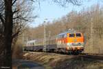 218 137-8 (NostalgieZugReisen GmbH) mit dem Sonderzug nach Winterberg in Castrop-Rauxel, 8. März 2025