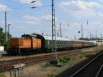 WFL-Sonderzug mit 18 201 von Rostock nach Dresden und weiter mit WFL 3 und 5 nach Warnemnde und zurck am 07.06.2008.