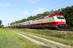 DB Museum 101 001 mit dem AKE Rheingold - vom Parkplatz München nach Steinach am Brenner am 29.09.2024 kurz hinter Zorneding.