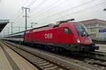 ÖBB 1016 042 steht am 3 Januar 2020 in Singen (Hohentwiel).