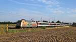 DB Fernverkehr 101 088  DAMPFBAHN-ROUTE Sachsen  mit dem aus SBB-Wagen gebildeten EC 9 Hamburg-Altona - Zürich HB (Marl, NI, 22.08.2022).