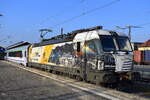 PKP Intercity spółka z o.o., Warszawa [D] mit der angemieteten ELL Vectron  193 514  [NVR-Nummer: 91 80 6193 514-7 D-ELOC] und dem EC 247 BERLIN-WARSZAWA-EXPRESS am 10.02.25 Abfahrt Bahnhof Frankfurt (Oder). Viele Grüße an das TF-Team!!!!