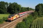 1216 019 (Verdi und Wagner) mit EC 85 vor Großkarolinenfeld (16.08.2013)