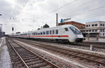 EC 390 (Linz Hbf - Salzburg Hbf - Frankfurt (Main) Hbf), am 26.3.2016 bei der Abfahrt in Weinheim (Bergstraße).