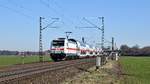 DB Fernverkehr 146 576 mit dem aus Wagenpark 2857 gebildeten IC (2) 2046 Dresden Hbf - Köln Hbf (Probsthagen, 27.02.19).