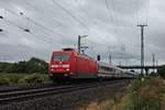 Mit einem Ersatz-IC (Basel SBB - Baden Baden) fuhr am Morgen des 14.09.2017 die 101 136-0 bei Müllheim (Baden) durchs Rheintal in Richtung Freiburg (breisgau).