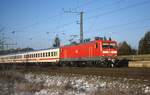 Dedensen Gümmer am 9.1.2003: Um 11.25 Uhr kam 112134-2 mit einem Intercity in Richtung Hannover HBF durch den Bahnhof.