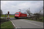 Im Sandwich zwischen zwei DB 101sern war am 14.4.2019 um 16.53 Uhr dieser IC in Richtung Münster unterwegs.