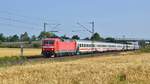 DB Fernverkehr 120 119 und 120 133 (am Zugschluss) mit IC 2023 Hamburg-Altona - Frankfurt (Main) Hbf (Marl, NI, 22.06.19)