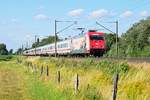 Die neueste Werbung der DB Fernverkehr : 101 064  160 Jahre Märklin verbindet Generationen  mit IC 2315 Westerland (Sylt) - Frankfurt (Main) Hbf (Hüde, 01.07.19).