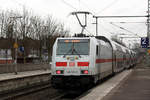 DB 146 563-2  bei der Einfahrt in Recklinghausen Hbf.am 21.02.2020