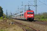 DB Fernverkehr 101 004 und 101 114 (am Schluss) mit IC 2213 Stralsund Hbf - Stuttgart Hbf.