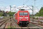 101 020-6 als umgeleiteter IC 2267 (Linie 60) von Karlsruhe Hbf nach München Hbf durchfährt den Bahnhof Ludwigsburg auf Gleis 4.