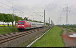 [Reupload]    101 090-9 ist unterwegs mit fünf IC-Wagen an der Blockstelle (Bk) Braschwitz.