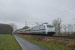 101 057-8  Bahn für Europa  mit Intercity 2155 nach Gera in Bönen-Nordbögge (23.01.2022)