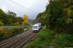 Hier der Nachschuss auf den IC 1298 auf der Fahrt von München Hbf nach Karlsruhe Hbf auf Talfahrt an der Geislinger Steige am 03.10.2022