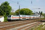 147 580-5 DB mit IC2 in Wuppertal Unterbarmen, Juni 2022.