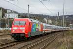 101 066-9 DB  Einziganders  mit IC in Wuppertal Steinbeck, am 19.03.2023.