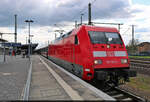 101 101-4 hält als Umleiter-IC in Magdeburg Hbf auf Gleis 7.

🧰 DB Fernverkehr
🚝 IC 143 (Linie 77) Amsterdam Centraal (NL)–Berlin Ostbahnhof (D) [+20]
🕓 19.4.2023 | 14:56 Uhr