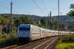 101 057-8 DB  Europa  mit IC2012 in Wuppertal Steinbeck, am 07.09.2023.