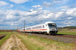 Eine IC Leerreise geschoben von einer Baureihe 101 bei Gunzenhausen Richtung Treuchtlingen, 11.04.2021