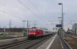 DB 245 024 mit dem IC 2155 von Köln Hbf nach Gera Hbf, am 20.02.2025 in Vieselbach.