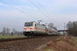 146 563-2 (DB) mit einem InterCity in Hamm Selmig, 9. Februar 2025