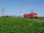 101 074-3 mit IC2013 von Leipzig Hbf nach Oberstdorf dieser Zug wurde wegen Bauarbeiten ber Gro-Gerau umgeleitet.Am 30.08.08 bei der durchfahrt in Lampertheim.