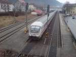 IC 2012 bei der Einfahrt auf Gleis 2 In Bahnhof Immenstadt (Allgäu) am 21.02.08 gezogen von der 218 389-5