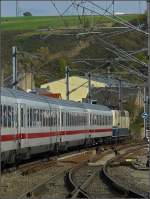 DB E-Lok 181 211-4  Lorraine  verlsst mit ihrem Zug den Bahnhof von Wasserbillig am 19.10.08 auf ihrer Reise von Luxemburg nach Norddeich Mole.