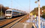 Bei schnstem Sonnenschein durchfhrt dieser IC mit schiebender BR 101 den bahhnof Burgkemnitz auf der Fahrt nach Leipzig.