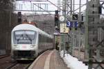 IC mit Steuerwagen voraus als IC 2870 durchfhrt Erfurt-Bischleben.25.02.2010