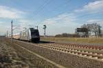 101 101 verlt am 26.03.2010 mit IC2037 den Leipziger Flughafenbahnhhof und wird in wenigen Minuten ihr Fahrtziel Leipzig-Hbf.